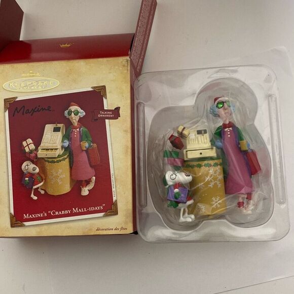 Hallmark Keepsake Maxine's Crabby Mall-Idays Hand-Crafted 2004 Talking Ornament - Picture 1 of 9